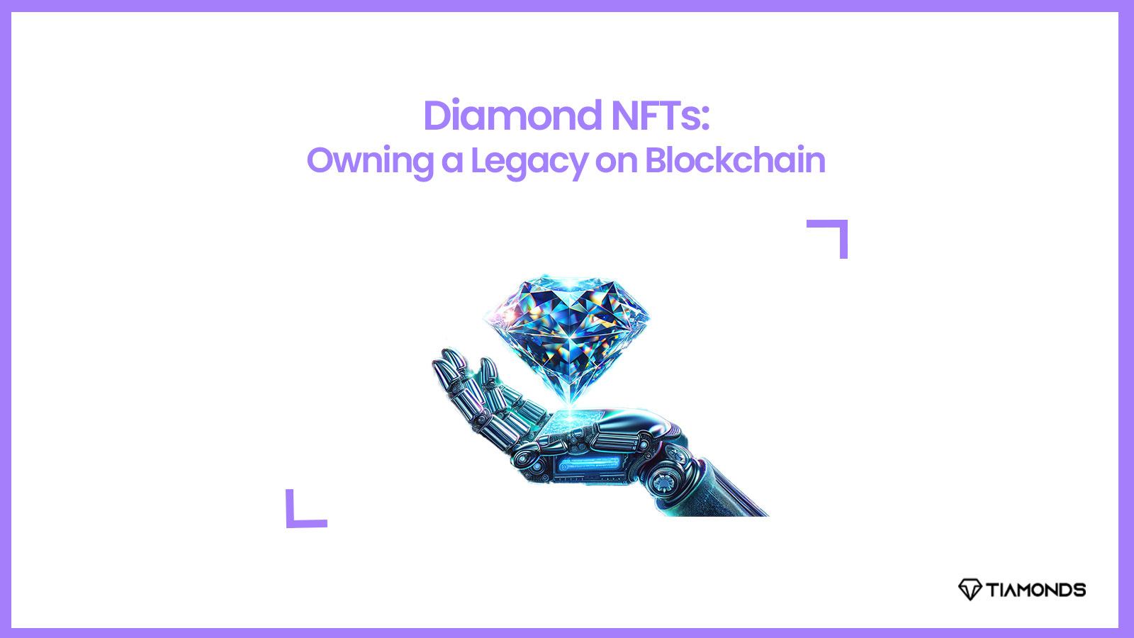 Real diamond with blockchain technology representing Diamond NFT concept